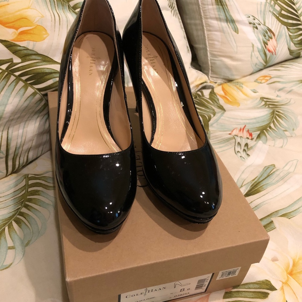 Cole Haan patent leather platform heels